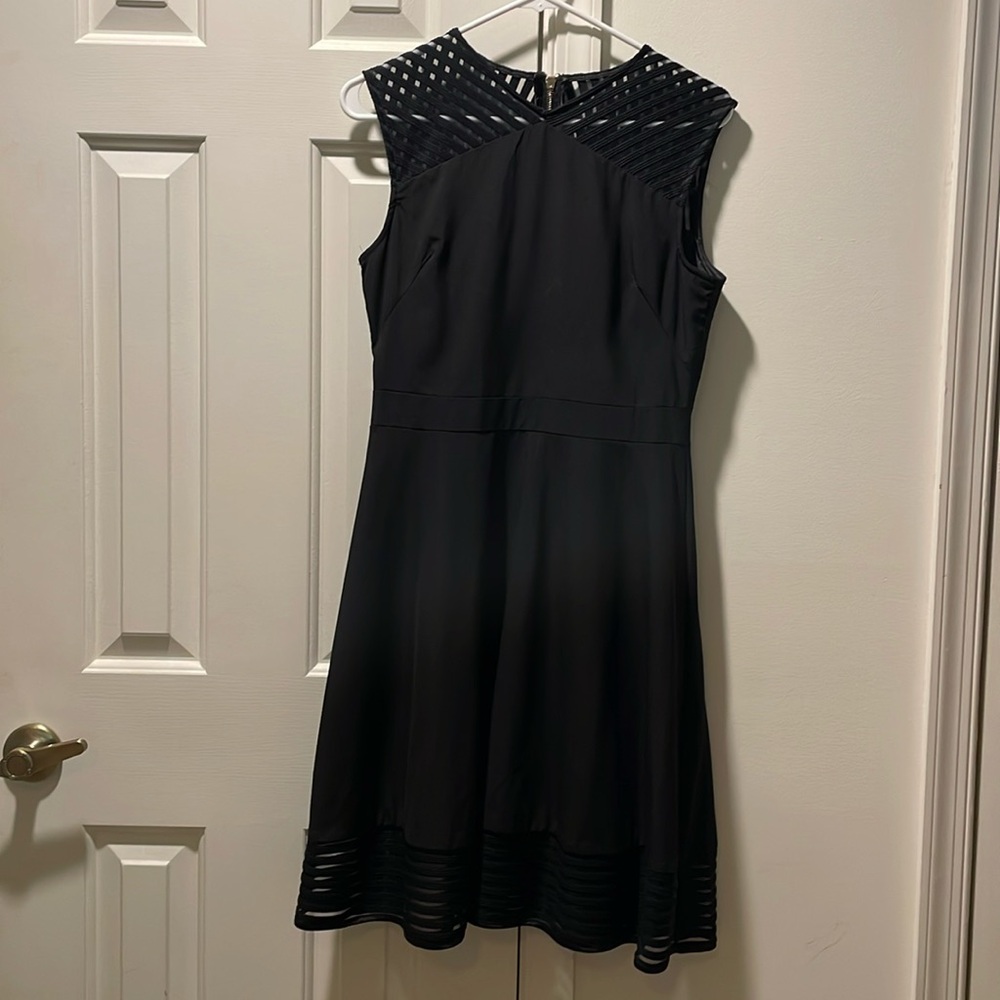 Lace Detail, Black Skater Dress 💞